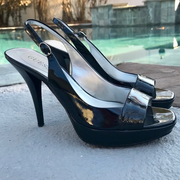 Guess Shoes - Patent black guess heels❤️